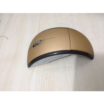 Wireless Optical Mouse Folding Mouse Creative Folding Switch Featured Curved Mouse - Gold