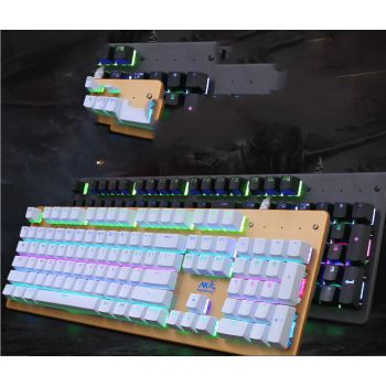 Internet Cafe Metal Backlit Eat Chicken Usb Game Green Axis Membrane Mechanical Keyboard - A1A