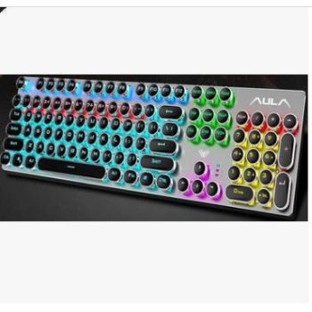 Internet Cafe Metal Backlit Eat Chicken Usb Game Green Axis Membrane Mechanical Keyboard - A5A