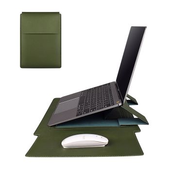 Notebook Computer Liner Bag Mouse Pad Protective Holster - Green-13.3inch