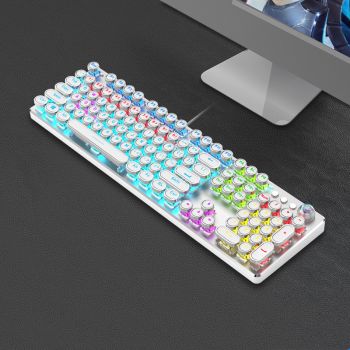 Steampunk Mechanical Keyboard And Mouse Set Retro 87-key Wired Laptop Desktop Office - MM