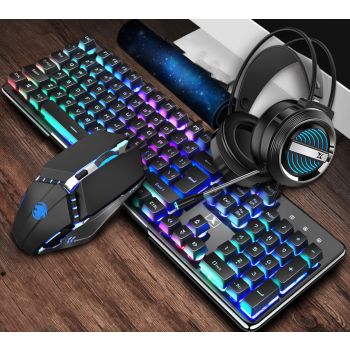 Three-piece Steampunk Manipulator Keyboard, Mouse And Headset Set