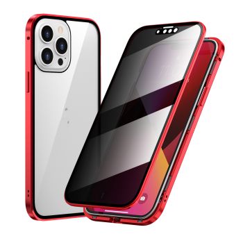 Privacy-proof Magneto Phone Case Double Sided Metal Frame - Red-13PromaxPrivacy
