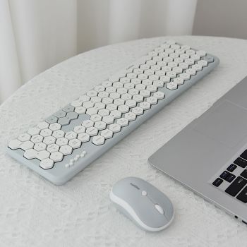 Skywalker Wireless Honeycomb Keyboard And Mouse Set - Smokeblue