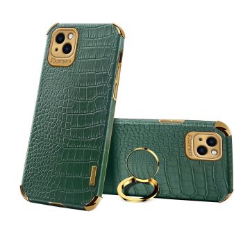 Electroplating All-inclusive Ring Phone Case - Green-Iphone13
