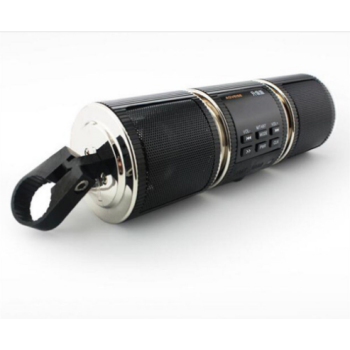 Motorcycle Bluetooth Music Player MP3 Motorcycle Stereo Speaker FM Radio Adjustable LED Screen - Black