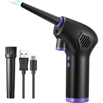 Cordless Air Duster Compressed Air Blower Electric Air Duster for Computer Keyboard Camera Cleaning Small Appliances - Black-USB 220VUS