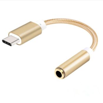Headphone Audio Conversion Mobile Phone Adapter Cable - Gold-Type C