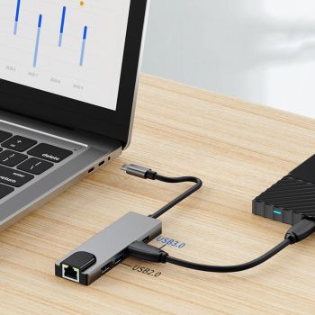 5-in-1 USB-C To HDMI Network Card USB Expansion Dock