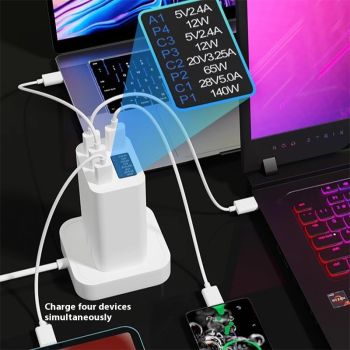 Stylish And Portable Fast Charge Charger With Color Screen Digital Display