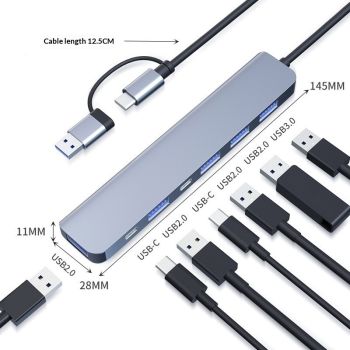 8-in-1 Dual-Head Multi-Function Docking Station Laptop Extender - Seven In One