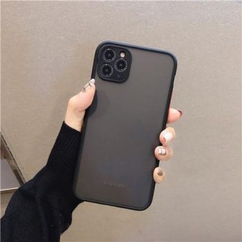 Frosted Color Contrast Mobile Phone Case To Prevent Falling - Black-XS