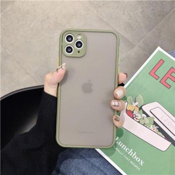 Frosted Color Contrast Mobile Phone Case To Prevent Falling - Green-XR