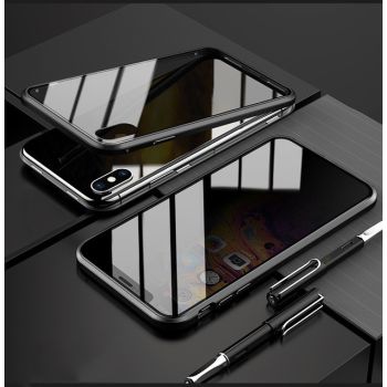 Phone Case Anti-peep Magnetic Protective Shell Magnetic Privacy Glass Case For Phone - Black-IPhone12