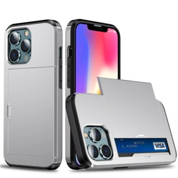 Mobile phone card case - Silver-Iphone 11 pro
