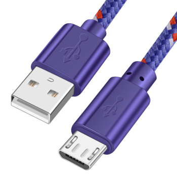 Woven nylon cloth data cable - Purple-Typc C 3m