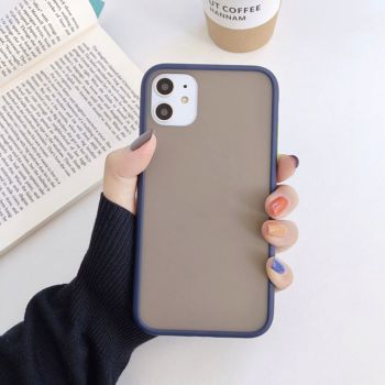 Frosted Silicone Phone Case - Dark Blue-IP 11