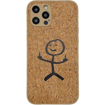 Wood Grain Phone Case Silicone Straight Edge Fine Hole - Woodenstickman-IPhone13