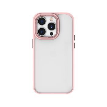 Metal Lens Skin Feeling Mobile Phone Case - Pink-IPhone14