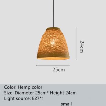 Ldyllic Creative Personality Coffee Shop Rattan Woven Rattan Ball Lamp Hot Pot Shop Farm Bar Restaurant Rattan Hanging Lamps - A