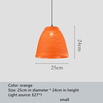 Ldyllic Creative Personality Coffee Shop Rattan Woven Rattan Ball Lamp Hot Pot Shop Farm Bar Restaurant Rattan Hanging Lamps - C