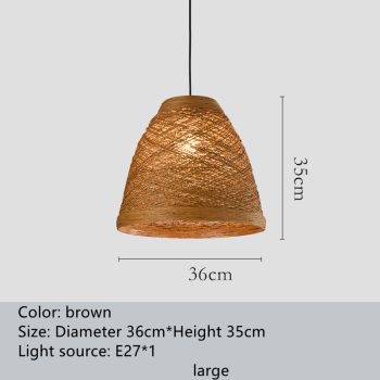 Ldyllic Creative Personality Coffee Shop Rattan Woven Rattan Ball Lamp Hot Pot Shop Farm Bar Restaurant Rattan Hanging Lamps - G