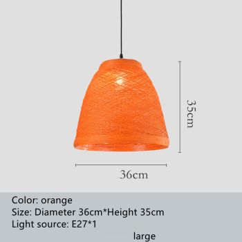 Ldyllic Creative Personality Coffee Shop Rattan Woven Rattan Ball Lamp Hot Pot Shop Farm Bar Restaurant Rattan Hanging Lamps - H