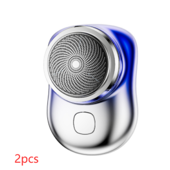 Mini Portable Face Cordless Shavers Rechargeable USB Electric Shaver Wet & Dry Painless Small Size Machine Shaving For Men - 2pcs Blue-USB