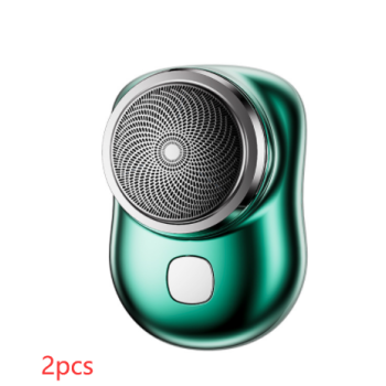 Mini Portable Face Cordless Shavers Rechargeable USB Electric Shaver Wet & Dry Painless Small Size Machine Shaving For Men - 2pcs Green-USB