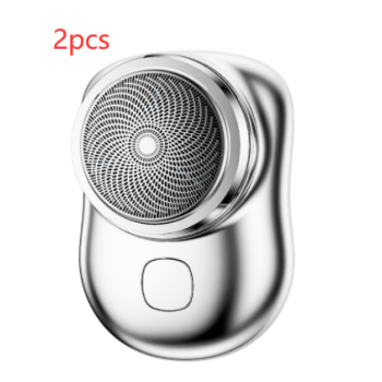 Mini Portable Face Cordless Shavers Rechargeable USB Electric Shaver Wet & Dry Painless Small Size Machine Shaving For Men - 2pcs Silver-USB