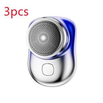 Mini Portable Face Cordless Shavers Rechargeable USB Electric Shaver Wet & Dry Painless Small Size Machine Shaving For Men - 3pcs Blue-USB