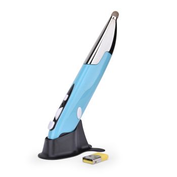 Handwriting Second-generation Pen-shaped Flying Squirrel Mouse Pen Wireless Gaming Optical Pen - Blue