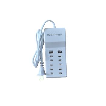 5V2a Charger USB multi port mobile phone charger - White 60W strip 2A and 10C-US