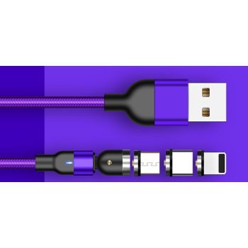 Rotating magnetic data cable - Purple-2m