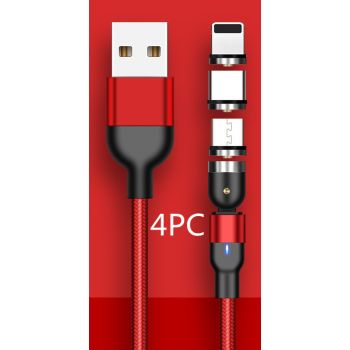 Rotating magnetic data cable - Red 4PC-0.5m