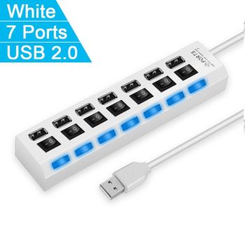 Notebook computer mouse keyboard HUB hub - White-7 holes