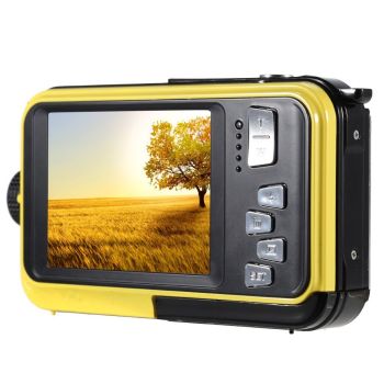 Dual-screen waterproof HD digital camera - Yellow