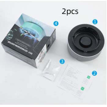 Smoke Removal Air Purification Ashtray Anion Purification Practical Automatic Purifier Ashtray Portable Gadgets For Car Ashtray - Gray2pcs