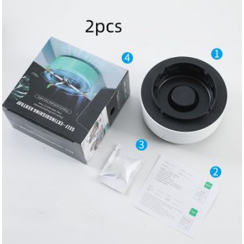 Smoke Removal Air Purification Ashtray Anion Purification Practical Automatic Purifier Ashtray Portable Gadgets For Car Ashtray - White2pcs