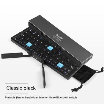 Folding Bluetooth Keyboard And Mouse Set Apple Android Suitable For Tablet Hands - Classic Black 1