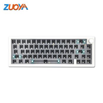 Three-model Customized DIY With Knob Support Hot Plug RGB Backlit Mechanical Keyboard Kit - White