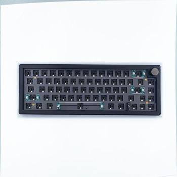 Three-model Customized DIY With Knob Support Hot Plug RGB Backlit Mechanical Keyboard Kit - Black