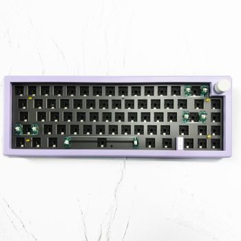 Three-model Customized DIY With Knob Support Hot Plug RGB Backlit Mechanical Keyboard Kit - Purple