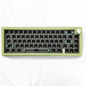 Three-model Customized DIY With Knob Support Hot Plug RGB Backlit Mechanical Keyboard Kit - Green