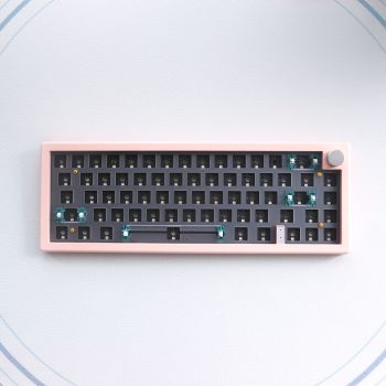 Three-model Customized DIY With Knob Support Hot Plug RGB Backlit Mechanical Keyboard Kit - Pink