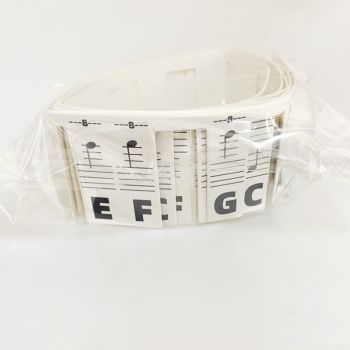 Piano Note Bar Keyboard Stickers 88 Key Staff White Card - 88 Keys Black Notes Opp Bags