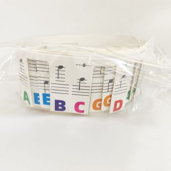 Piano Note Bar Keyboard Stickers 88 Key Staff White Card - 88 Key Color Note Bar