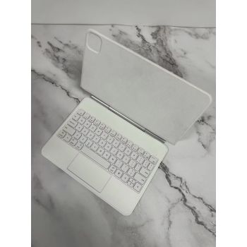 Keyboard Bluetooth Tablet Magnetic Suspension Integrated - White-IPad Air4x5