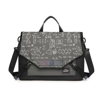 Laptop Bag Portable Messenger Bag Gaming Notebook Large Capacity Shoulder Bag - Black And Gray Equation-Large Size