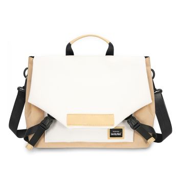 Laptop Bag Portable Messenger Bag Gaming Notebook Large Capacity Shoulder Bag - White And Khaki-Small Size